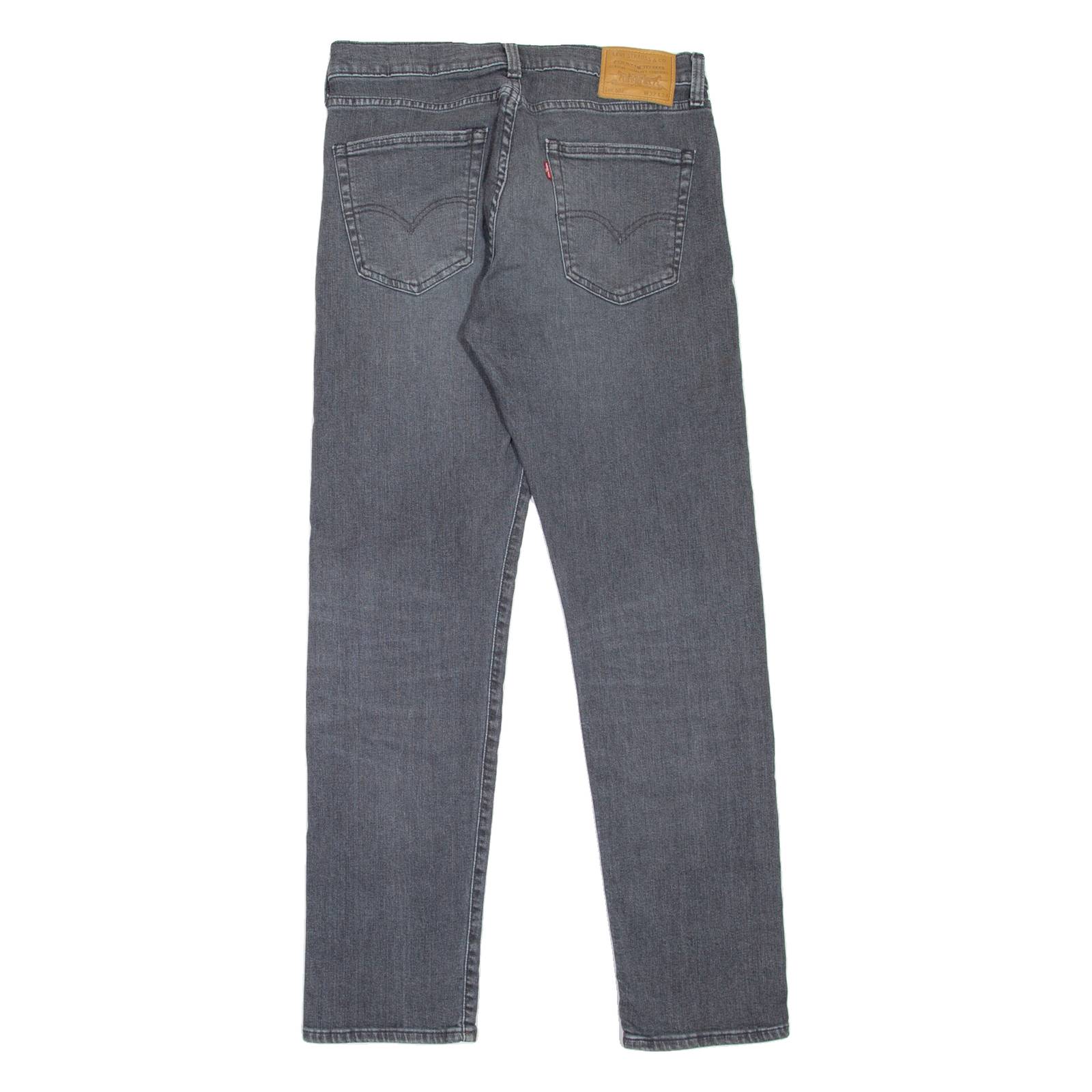 LEVI'S 502 Jeans BIG E Mens Grey Regular Tapered Stone Wash W32 L34