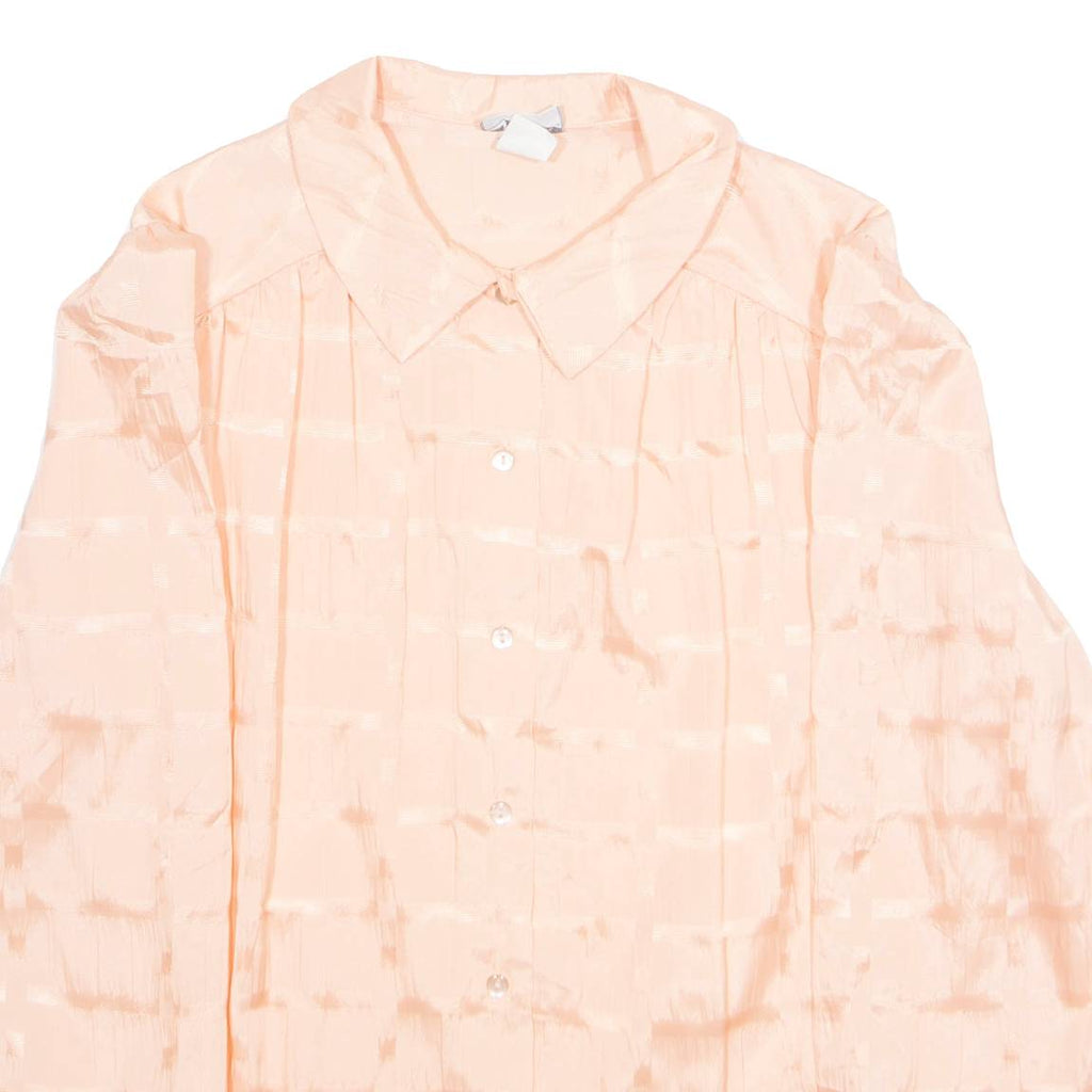 NISIONS Womens Blouse Pink Collared Long Sleeve M
