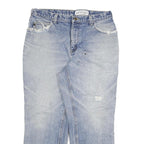 CARHARTT Mens Regular Fit Blue Denim Jeans W34 L28 Distressed Cotton Blend Zip
