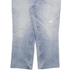 CARHARTT Mens Regular Fit Blue Denim Jeans W34 L28 Distressed Cotton Blend Zip