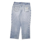 CARHARTT Mens Regular Fit Blue Denim Jeans W34 L28 Distressed Cotton Blend Zip