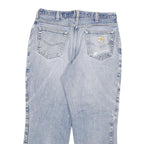 CARHARTT Mens Regular Fit Blue Denim Jeans W34 L28 Distressed Cotton Blend Zip