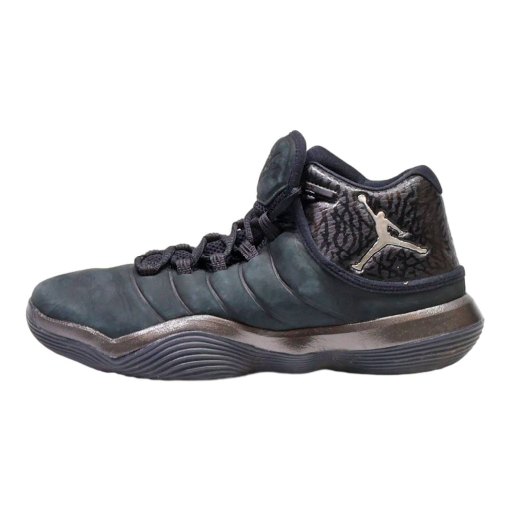 AIR JORDAN High Top Trainers Black Leather Mens UK 6