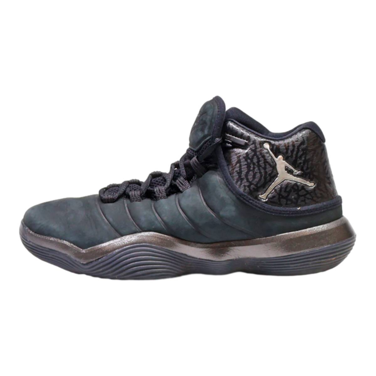 AIR JORDAN High Top Trainers Black Leather Mens UK 6