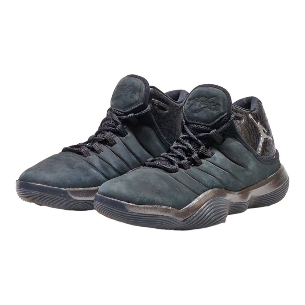 AIR JORDAN High Top Trainers Black Leather Mens UK 6