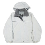 HELLY HANSEN Mens White Grey Outdoor Jacket S Polyester Plain Zip Hooded