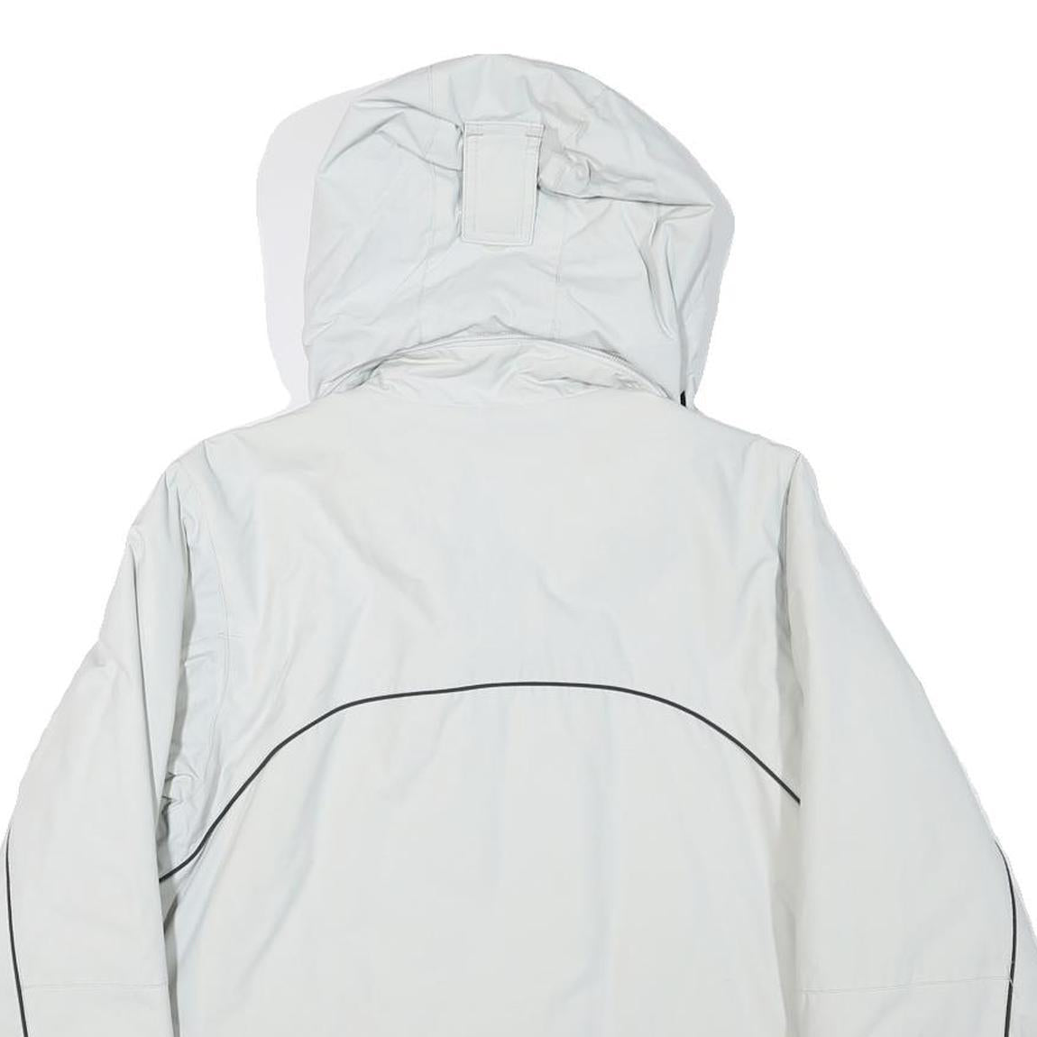 HELLY HANSEN Mens White Grey Outdoor Jacket S Polyester Plain Zip Hooded