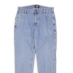 DICKIES Mens Regular Fit Light Blue Denim Jeans W34 L32 Button Closure Casual