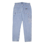 DICKIES Mens Regular Fit Light Blue Denim Jeans W34 L32 Button Closure Casual