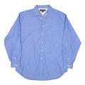 TOMMY HILFIGER Mens Blue Regular Fit Cotton Blend Shirt L Casual Long Sleeve