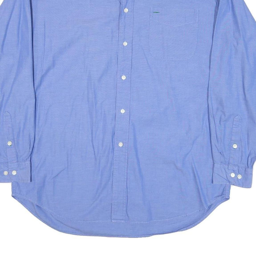 TOMMY HILFIGER Mens Blue Regular Fit Cotton Blend Shirt L Casual Long Sleeve