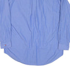 TOMMY HILFIGER Mens Blue Regular Fit Cotton Blend Shirt L Casual Long Sleeve
