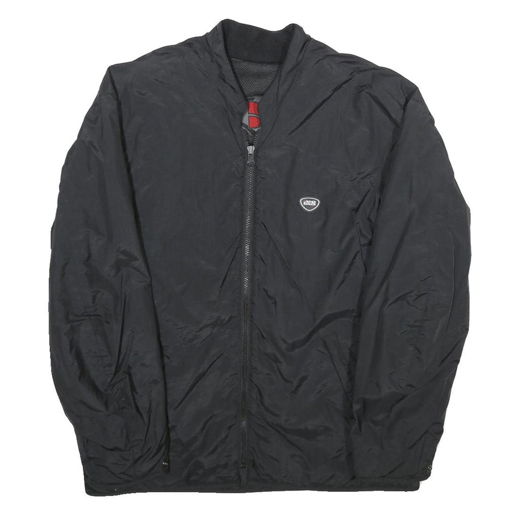 IXS Mens Black Nylon Jacket L Long Sleeve Zip Classic Casual Lightweight
