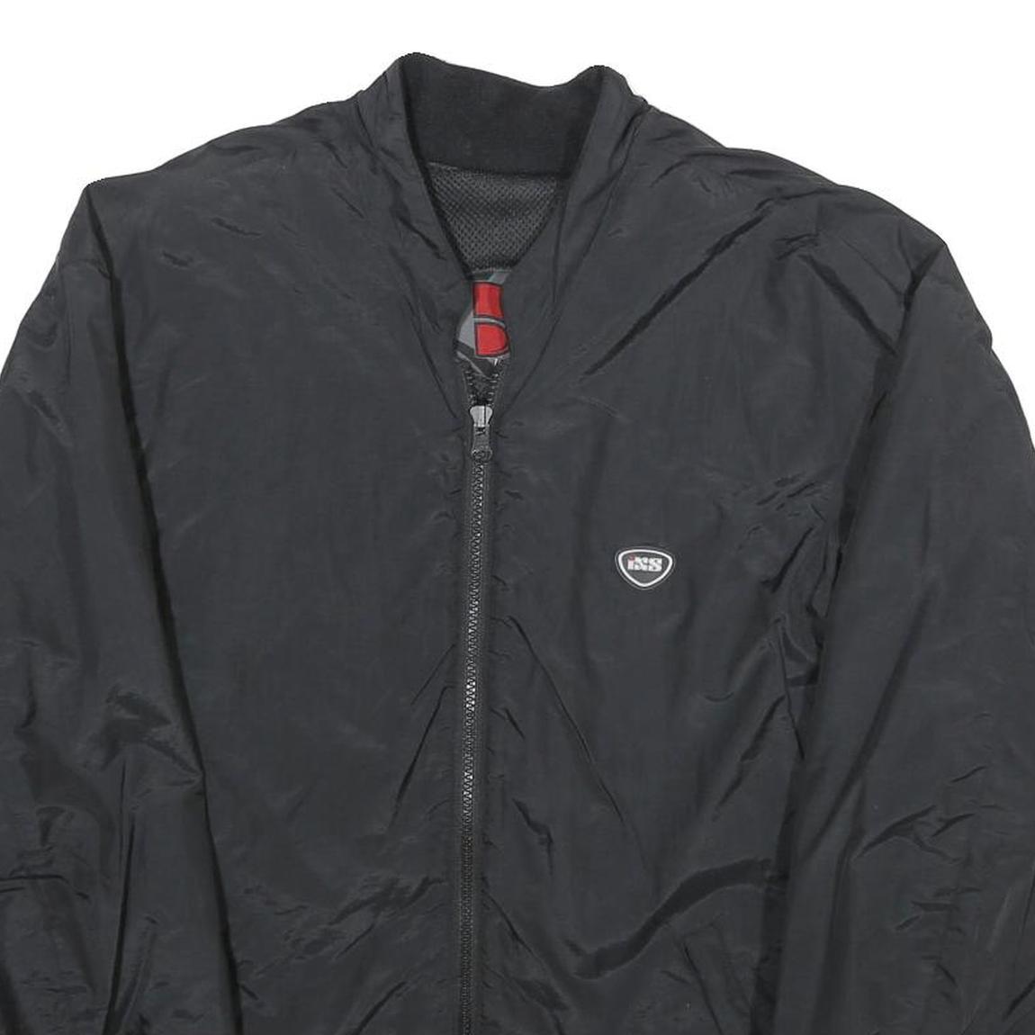 IXS Mens Black Nylon Jacket L Long Sleeve Zip Classic Casual Lightweight