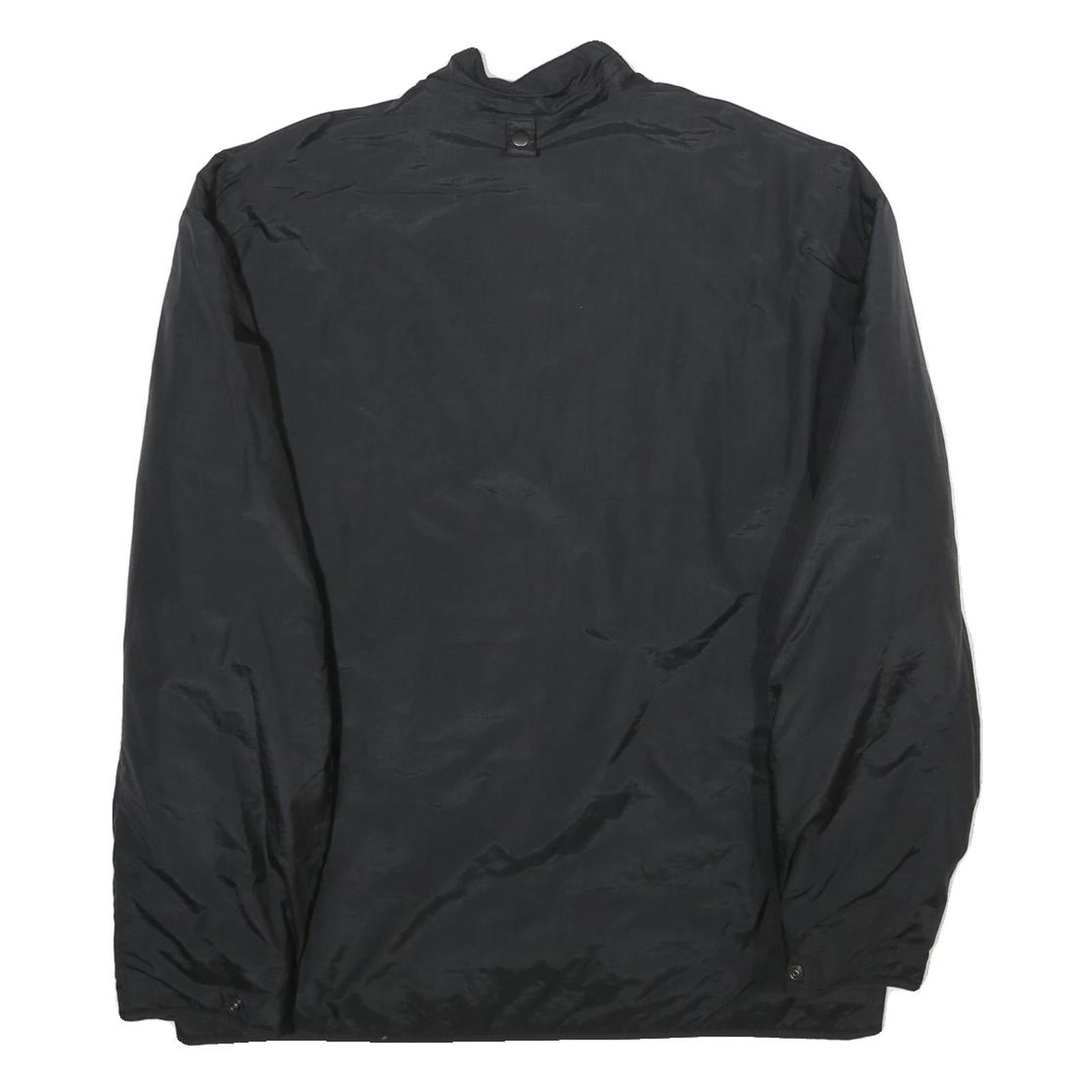 IXS Mens Black Nylon Jacket L Long Sleeve Zip Classic Casual Lightweight