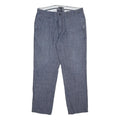 NAUTICA Mens Cotton Blue Slim Straight Trousers W33 L30 Casual Smart Zip