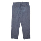 NAUTICA Mens Cotton Blue Slim Straight Trousers W33 L30 Casual Smart Zip