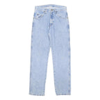 WRANGLER Mens Regular Fit Straight Blue Denim Light W30 L31 Button Jeans Classic