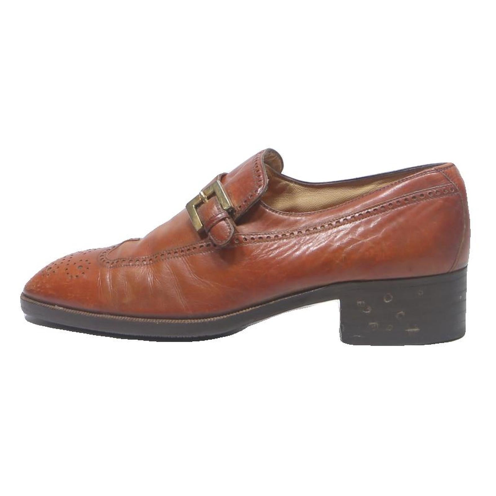 RAPHAEL SALATO Womens Leather Brown Loafer Shoes UK 6 Vintage Classic
