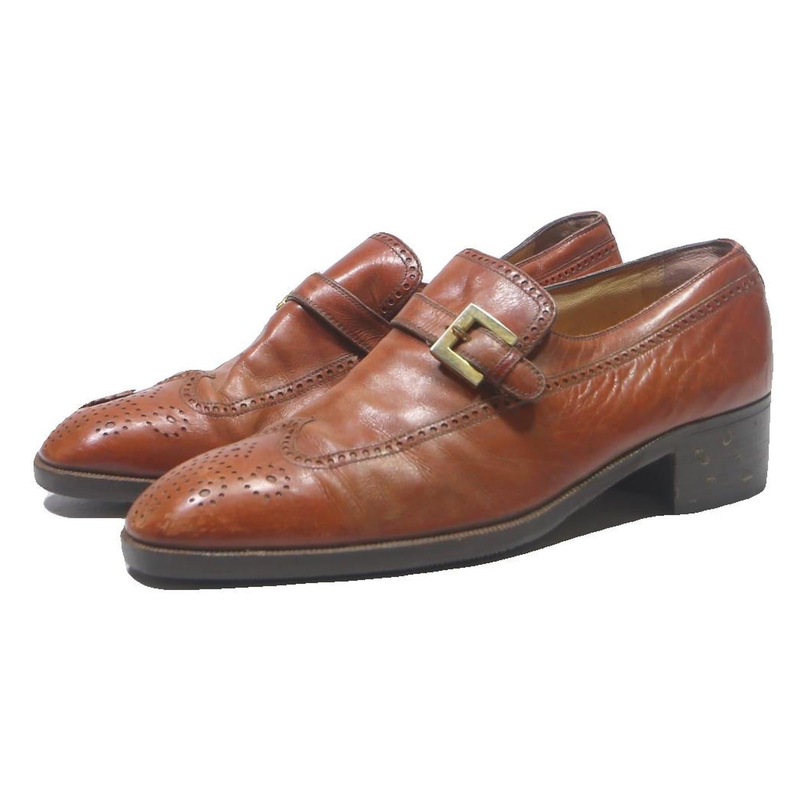 RAPHAEL SALATO Womens Leather Brown Loafer Shoes UK 6 Vintage Classic