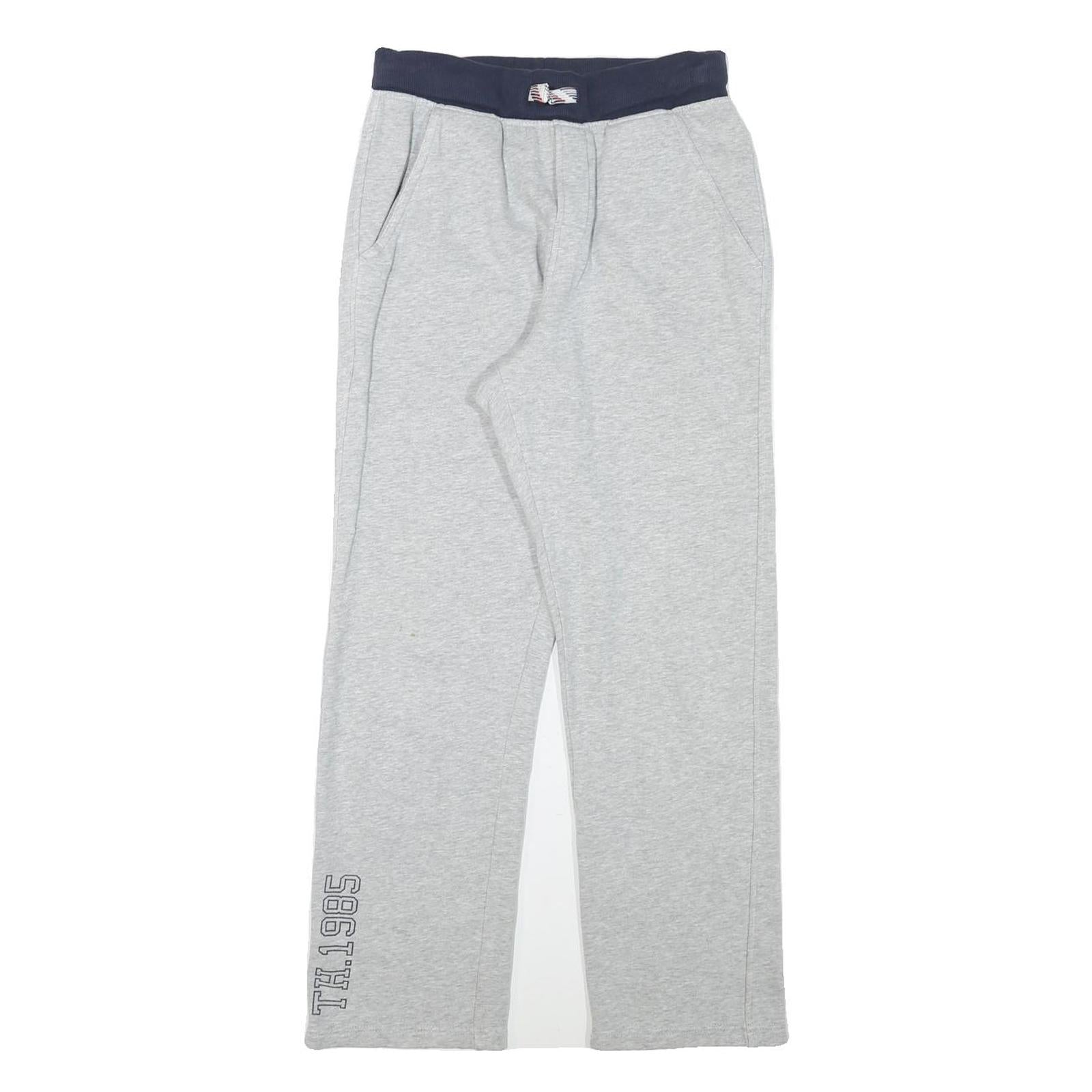 TOMMY HILFIGER Womens Joggers Grey & Navy XL W25 L27 Relaxed Straight Cotton