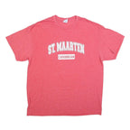 DELTA Mens Red St Maarten Caribbean T-Shirt XL Short Sleeve Crew Neck Casual