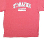 DELTA Mens Red St Maarten Caribbean T-Shirt XL Short Sleeve Crew Neck Casual