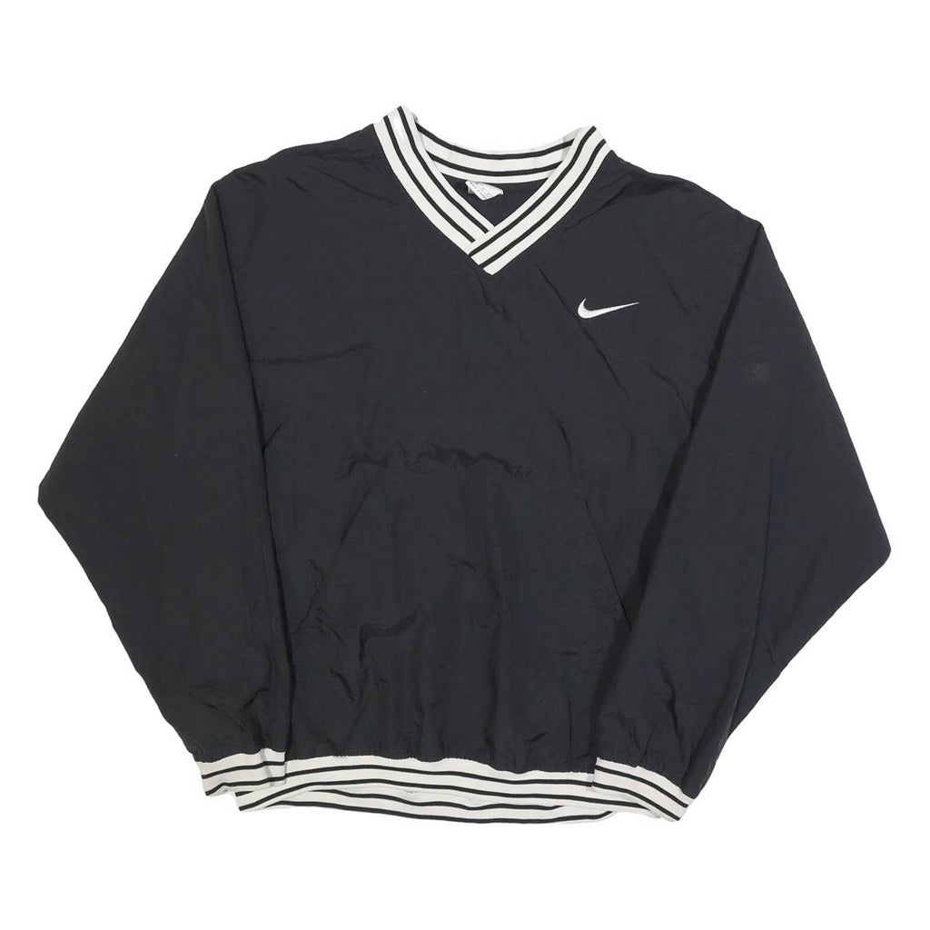 NIKE Mens Black Polyester Classic Jacket M Woven Plain Sport Casual Athletic