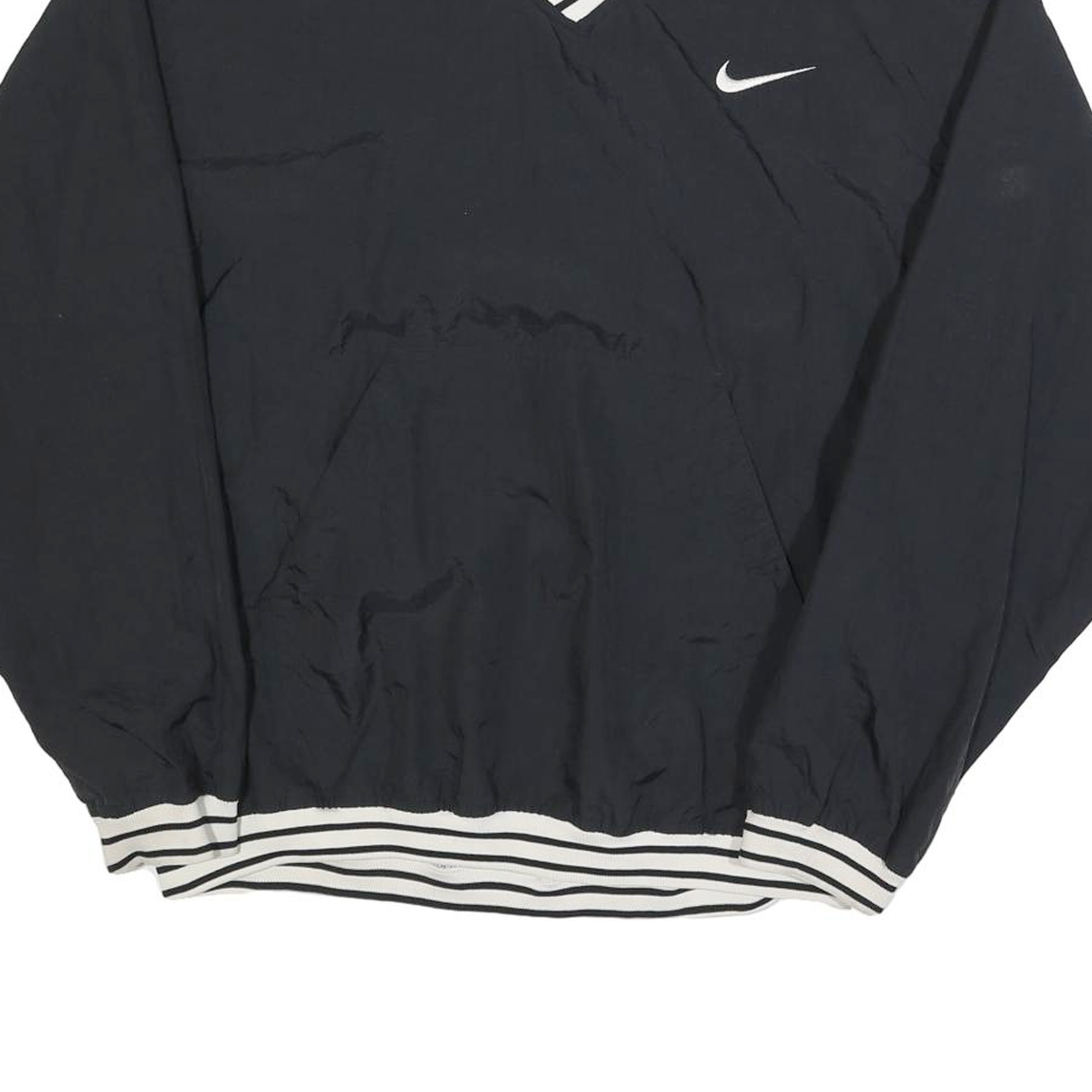 NIKE Mens Black Polyester Classic Jacket M Woven Plain Sport Casual Athletic