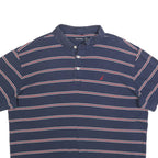 NAUTICA Mens Blue Striped Short Sleeve Polo Shirt XL Cotton Blend Casual