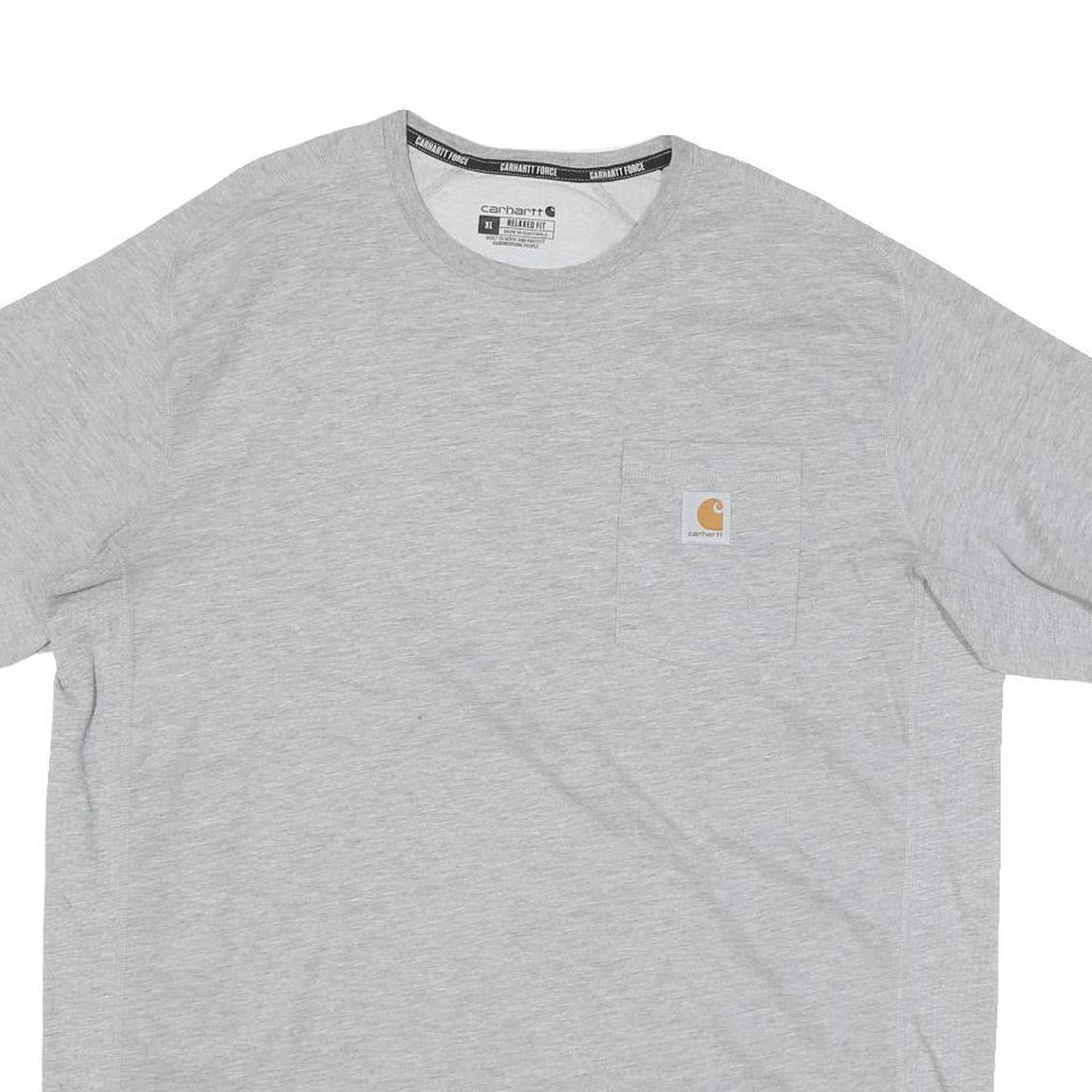 CARHARTT Mens Grey & Yellow Pocket Modern T-Shirt XL Short Sleeve Crew Neck