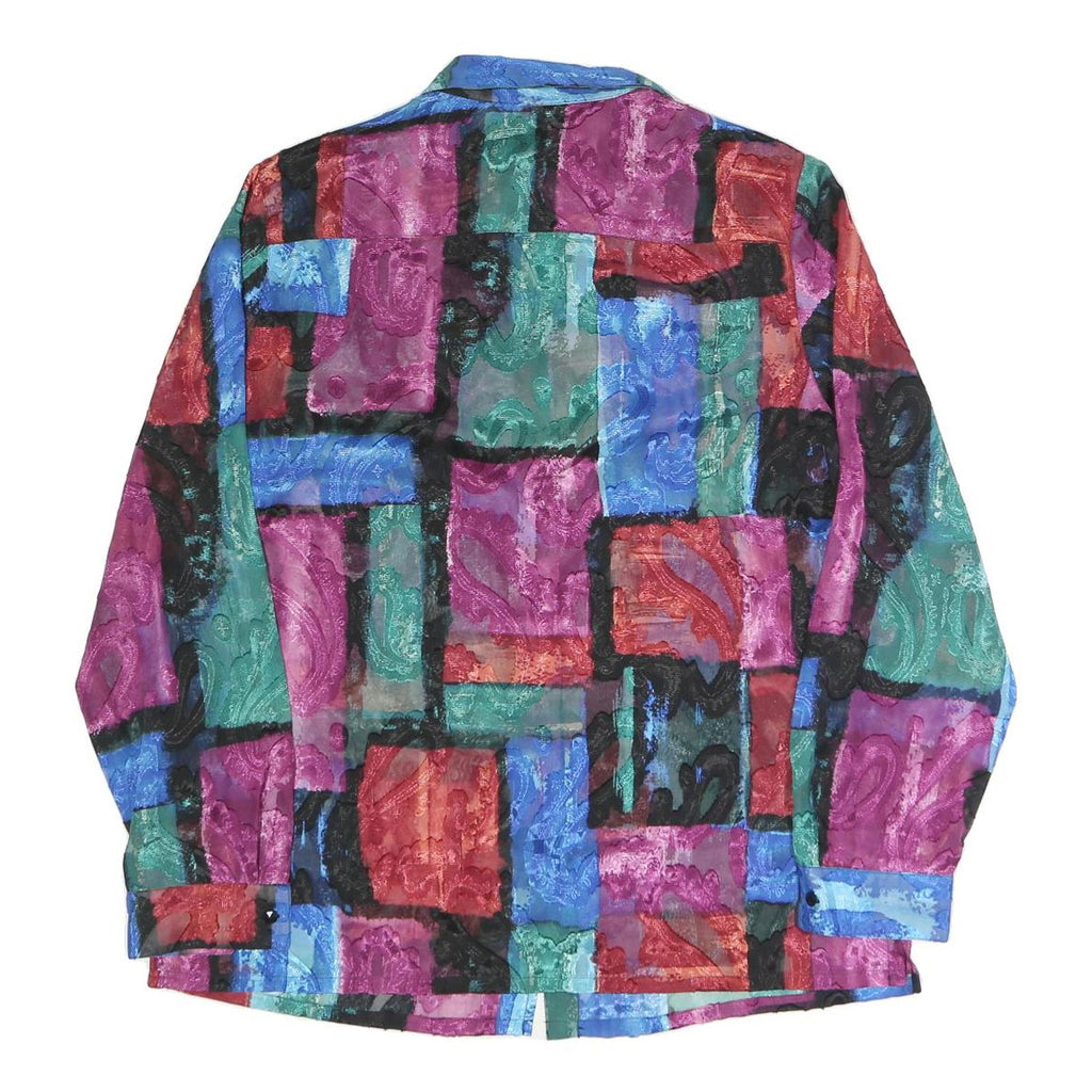 CLOTHES Womens Multicoloured Printed Shirt Long Sleeve Collared L Polyester