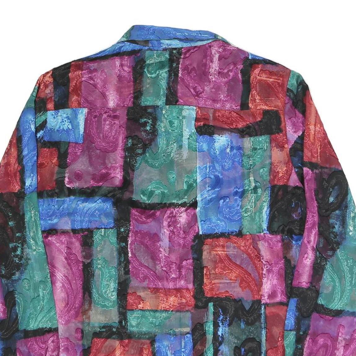 CLOTHES Womens Multicoloured Printed Shirt Long Sleeve Collared L Polyester