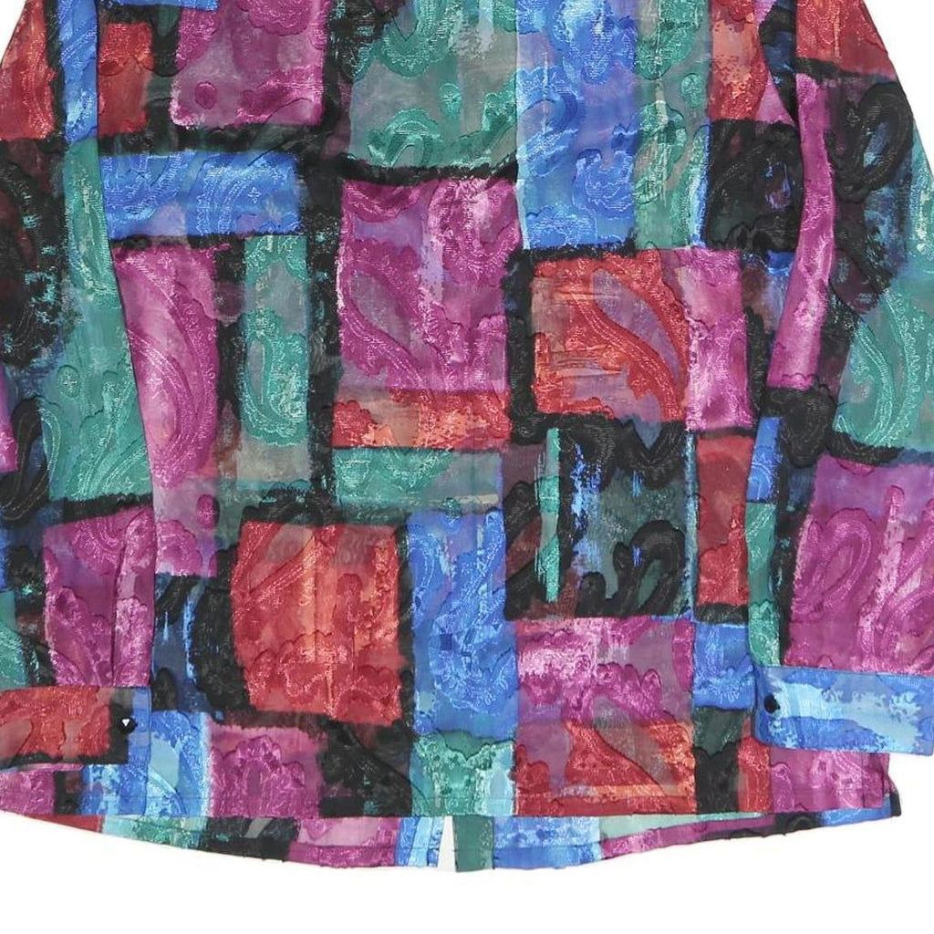 CLOTHES Womens Multicoloured Printed Shirt Long Sleeve Collared L Polyester