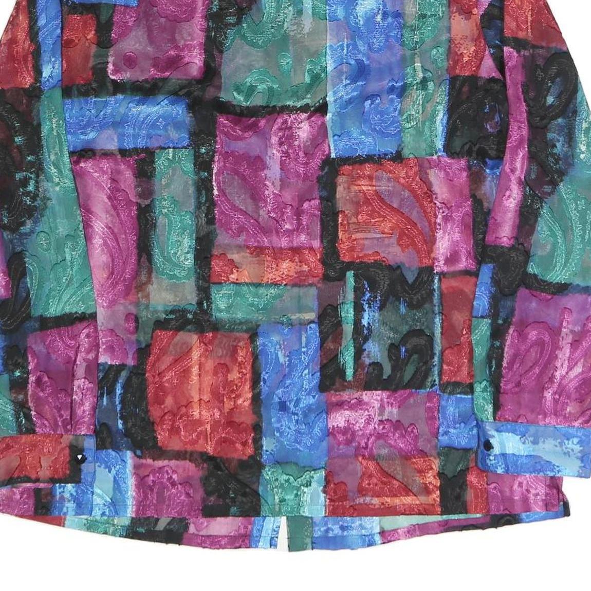 CLOTHES Womens Multicoloured Printed Shirt Long Sleeve Collared L Polyester