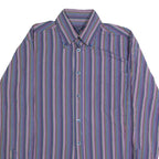TED BAKER Mens Shirt Blue Striped Long Sleeve XL