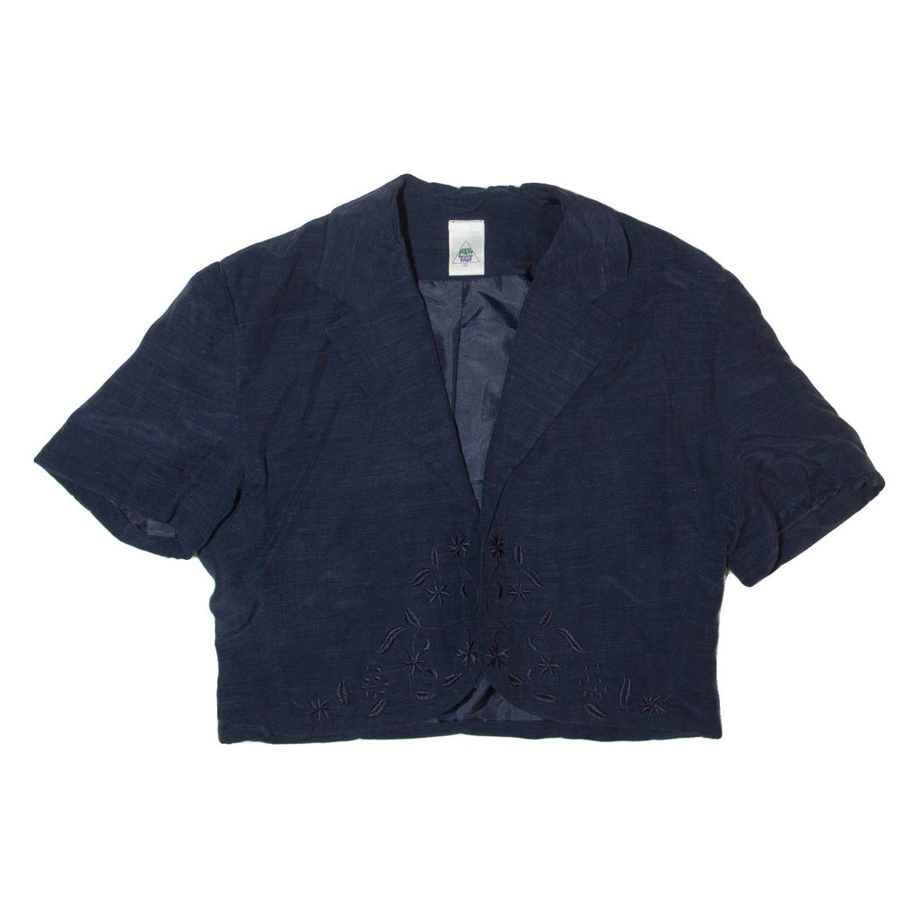 NEW FAST Cropped Womens Blazer Jacket Blue 90s M