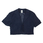 NEW FAST Cropped Womens Blazer Jacket Blue 90s M
