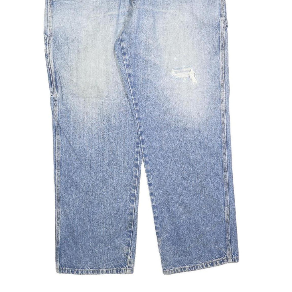 DICKIES Mens Relaxed Blue Jeans Denim Light W40 L30 Zip Pocket Casual