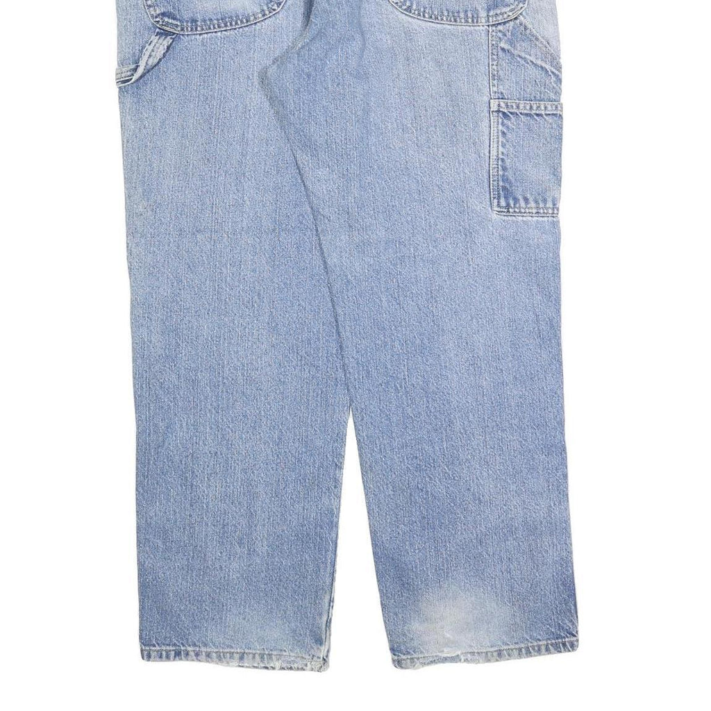 DICKIES Mens Relaxed Blue Jeans Denim Light W40 L30 Zip Pocket Casual