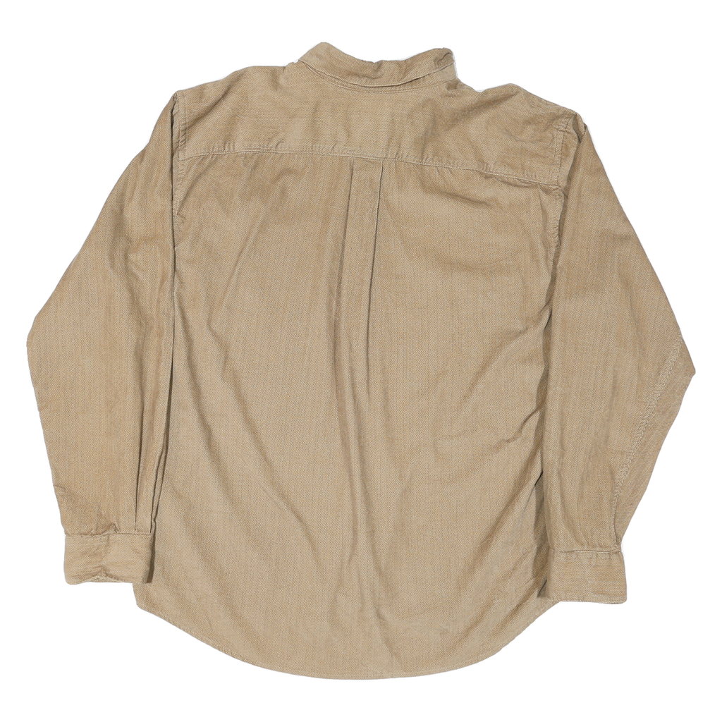 EDDIE BAUER Mens Beige Cotton Blend Shirt XL Casual Button Down Pocket