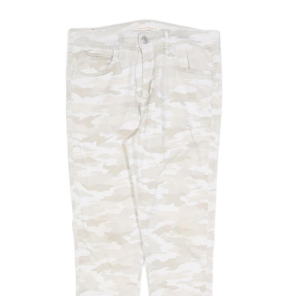 LEVI'S Womens Slim Fit Cotton Blend Beige Camouflage Trousers W27 L27 Stylish
