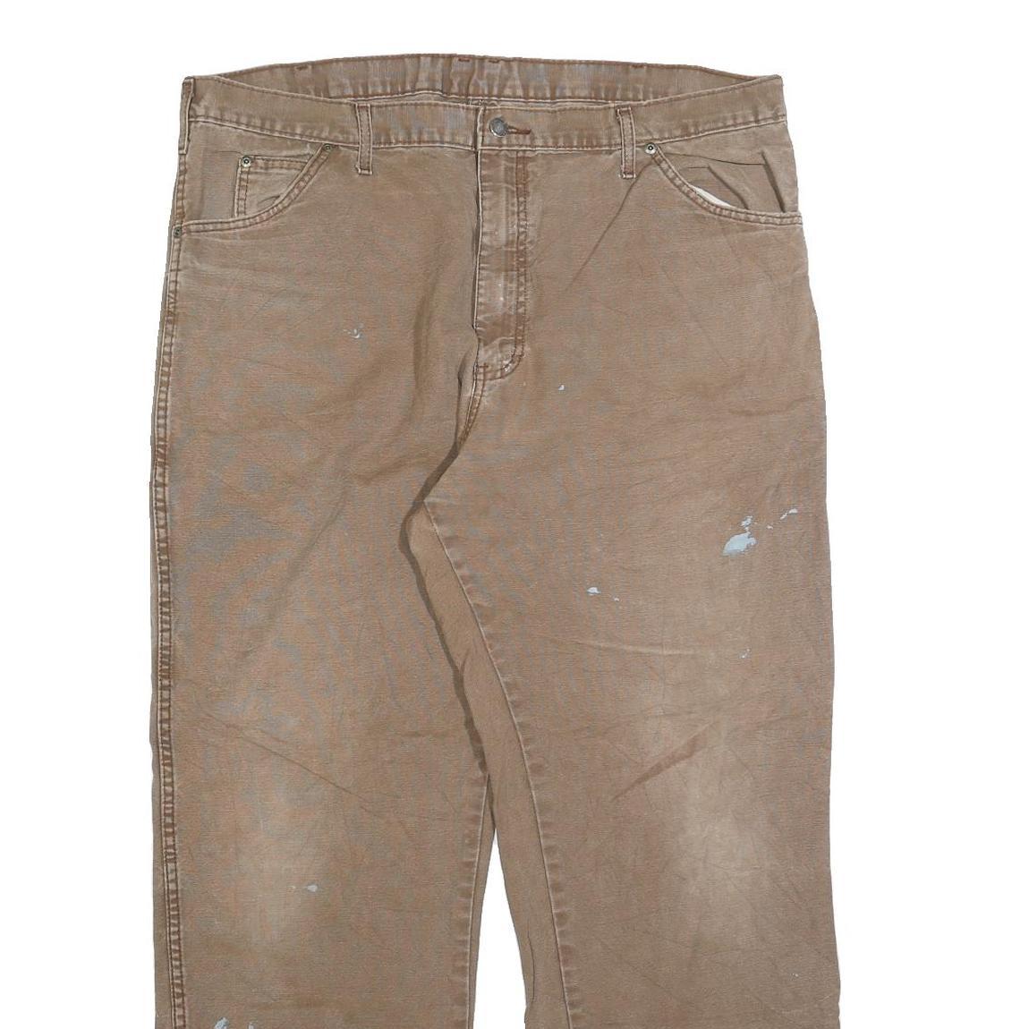 DICKIES Mens Regular Fit Beige Denim Jeans W40 L30 Workwear Utility Style