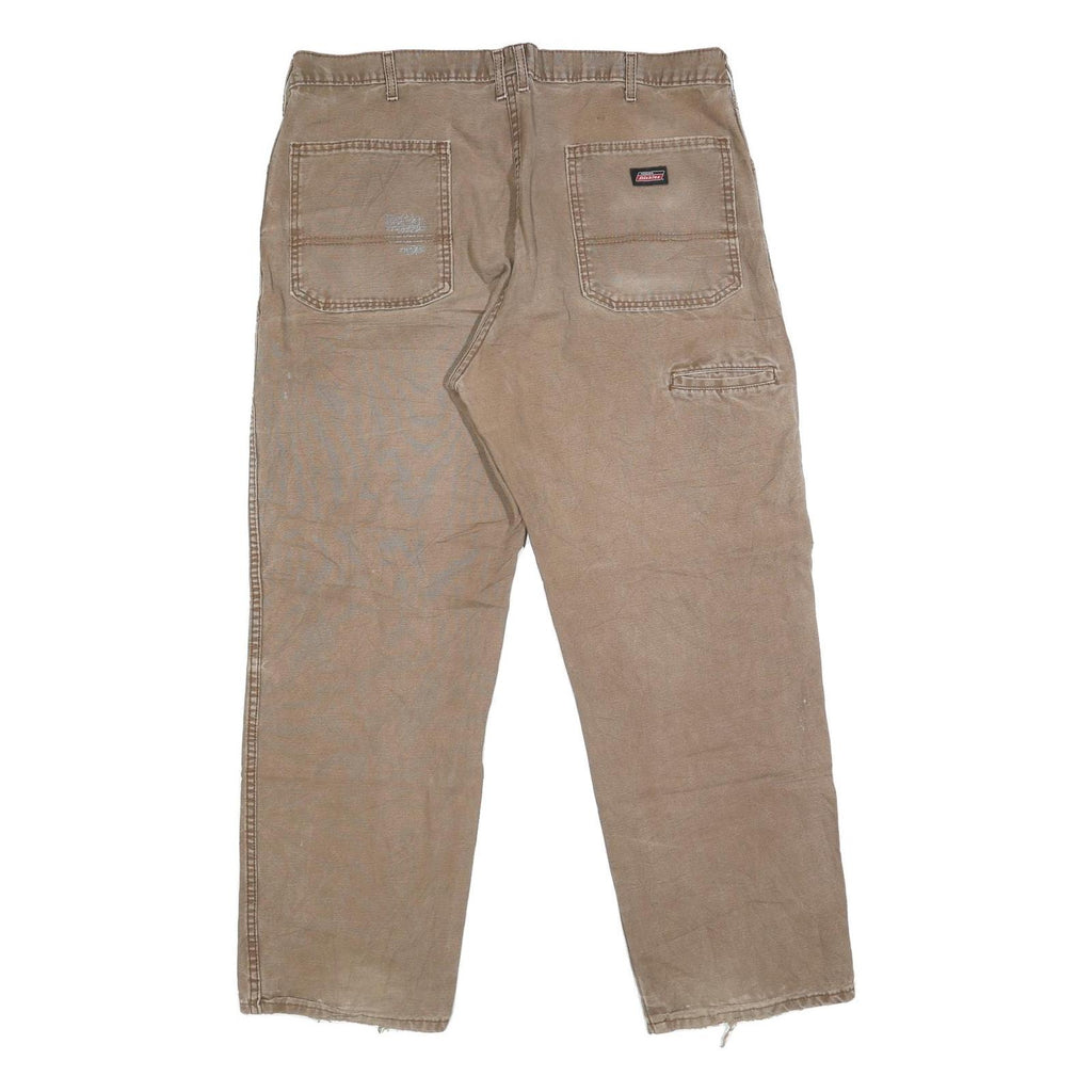 DICKIES Mens Regular Fit Beige Denim Jeans W40 L30 Workwear Utility Style