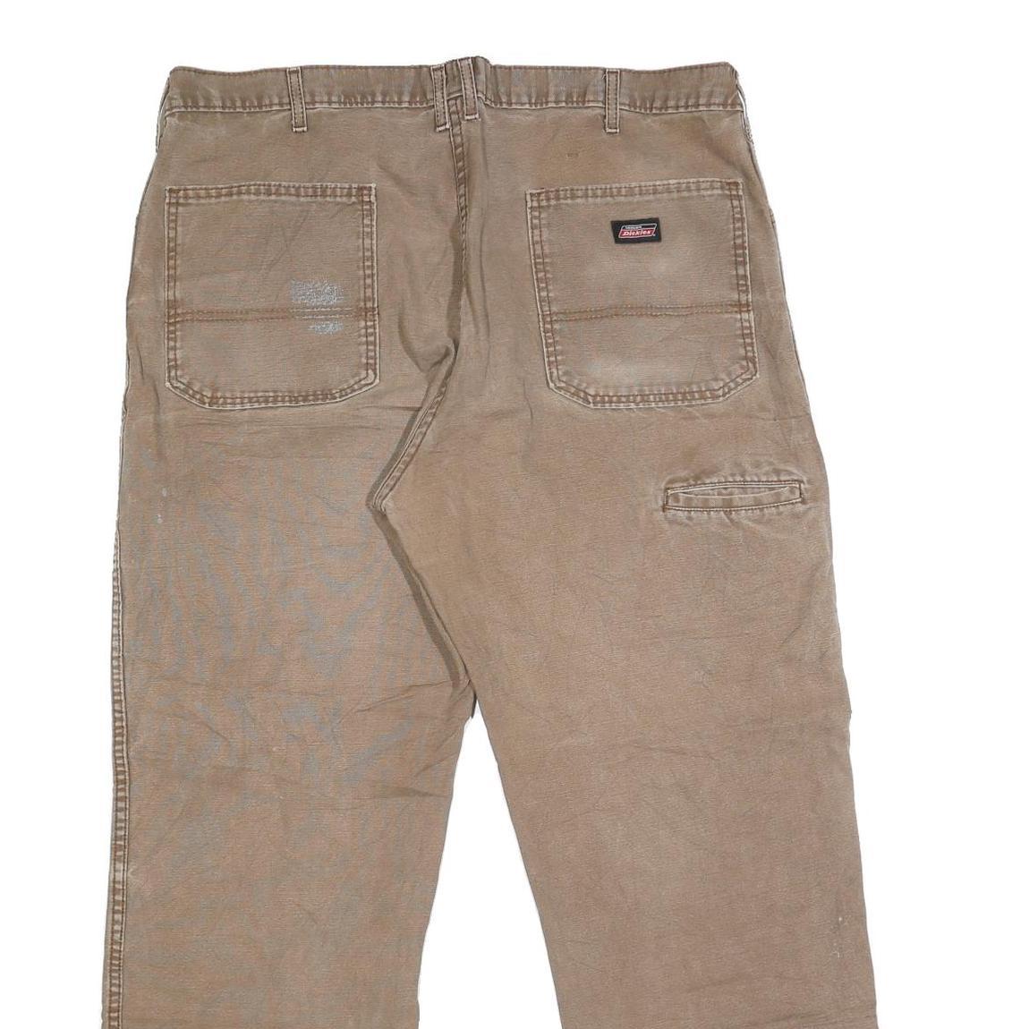 DICKIES Mens Regular Fit Beige Denim Jeans W40 L30 Workwear Utility Style