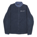 CHAMPION Mens Navy Blue Casual Jacket S Polyester Full Zip Fleece Casual Wear
