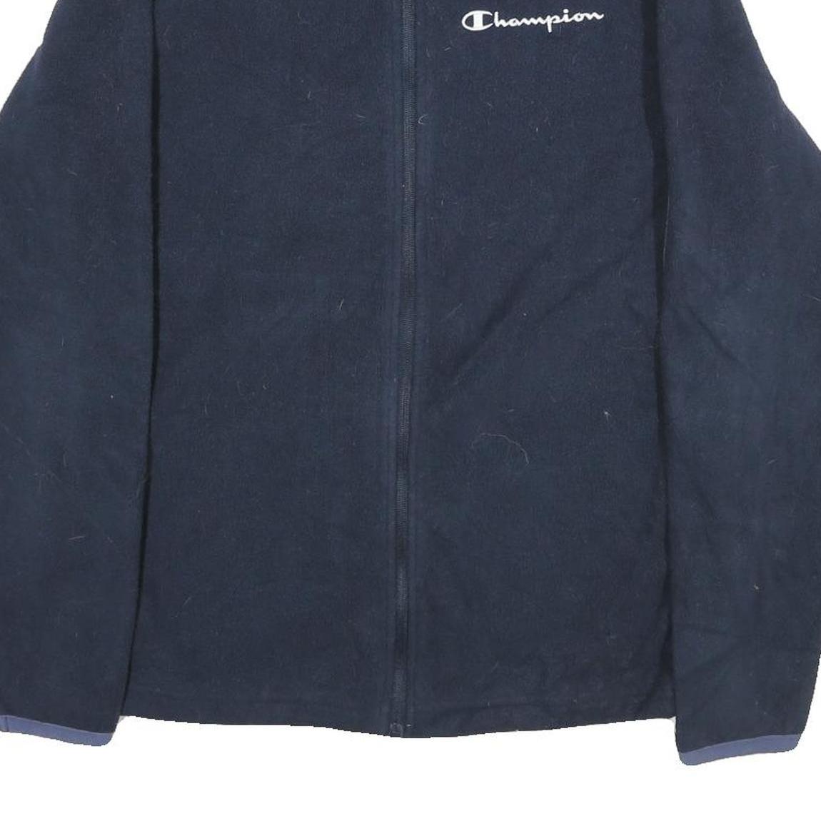 CHAMPION Mens Navy Blue Casual Jacket S Polyester Full Zip Fleece Casual Wear