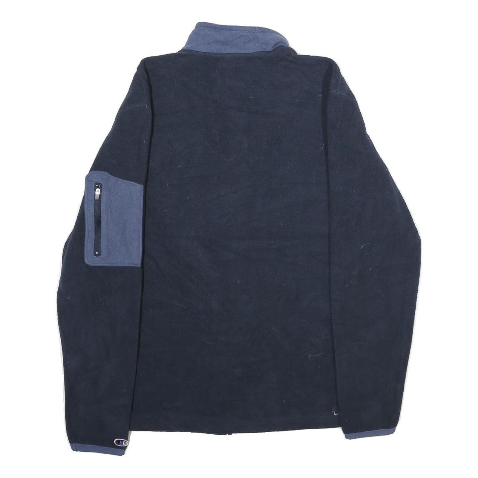 CHAMPION Mens Navy Blue Casual Jacket S Polyester Full Zip Fleece Casual Wear