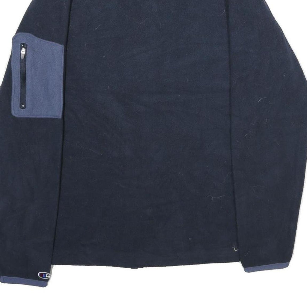 CHAMPION Mens Navy Blue Casual Jacket S Polyester Full Zip Fleece Casual Wear