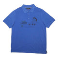 PIERRE CARDIN Mens Blue Cotton Blend Polo Shirt XL Graphic Print Short Sleeve